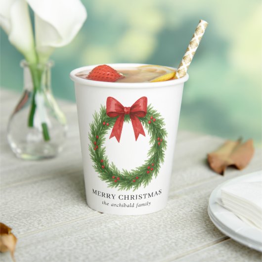 Gobelets En Papier Aquarelle Wire Noël moderne (Insitu)