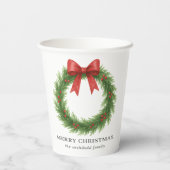 Gobelets En Papier Aquarelle Wire Noël moderne (Verso)