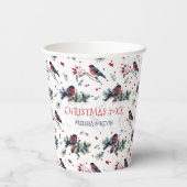 Gobelets En Papier Aquarelles Bull finch & Christmas Berries Motif (Verso)