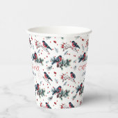 Gobelets En Papier Aquarelles Bull finch & Christmas Berries Motif (Droite)