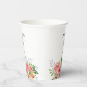 Gobelets En Papier aquarelles Florales Mariage Botanique Moderne (Droite)