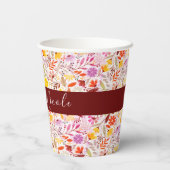 Gobelets En Papier Aquarelles vives Fleurs de tulipe d'été Mariage (Verso)