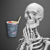 Gobelets En Papier Araignée drôle et chauve-souris dans une toile