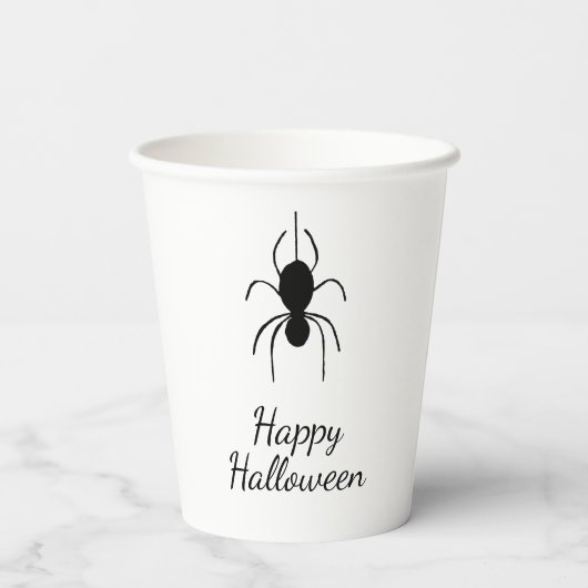 Gobelets En Papier Araignée gothique Halloween Party Simple Noir Blan (Verso)