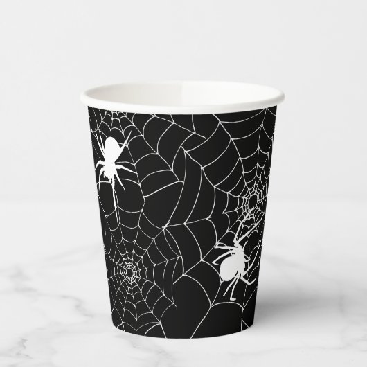 Gobelets En Papier Araignées éffrayantes sur Cobwebs Halloween (Gauche)