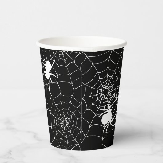 Gobelets En Papier Araignées éffrayantes sur Cobwebs Halloween (Droite)
