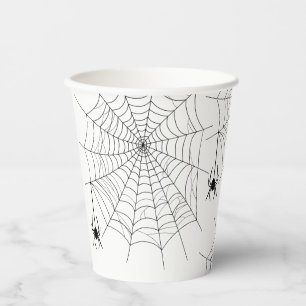 Gobelets En Papier Araignées et toile d'araignée Simple Halloween