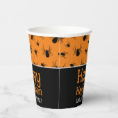 Gobelets En Papier Araignées Halloween Black Orange Personnalisé (Droite)
