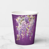 Gobelets En Papier Arborisation de mariage violet et lavande (Verso)