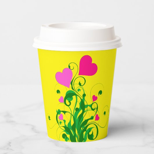 Gobelets En Papier Arbre Coeurs d'amour (Verso)