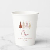 Gobelets En Papier Arbre de Noël Anniversaire des Anniversaires d'hiv (Verso)