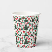 Gobelets En Papier Arbre de Noël, cadeaux, sucre de canne (Verso)