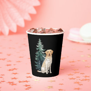 Gobelets En Papier Arbre de Noël Chien Fête Amoureux des Chiens Xmas