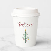 Gobelets En Papier Arbre de Noël Croire de mignonnes tasses de papier (Verso)