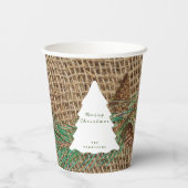 Gobelets En Papier Arbre de Noël de la forêt de pins rustiques (Verso)