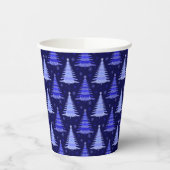 Gobelets En Papier Arbre de Noël Design Motif bleu (Gauche)