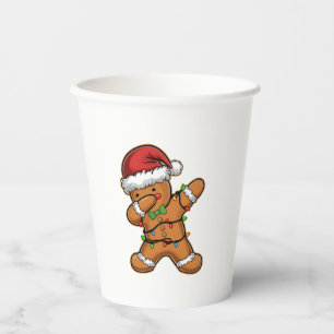 Gobelets En Papier Arbre de Noël en Pain d'Épices Dabbing Lumineux