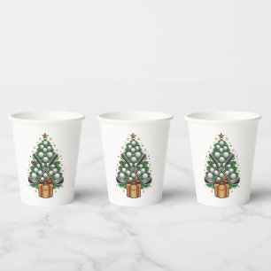 Gobelets En Papier Arbre de Noël Équipement de Golf Noël Golf