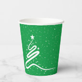 Gobelets En Papier Arbre de Noël et neige (Verso)