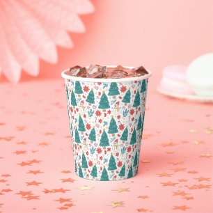 Gobelets En Papier Arbre de Noël fantaisiste et tasse en papier bonho