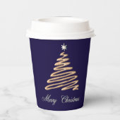 Gobelets En Papier Arbre de Noël Gold (Verso)