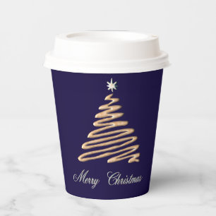 Gobelets En Papier Arbre de Noël Gold
