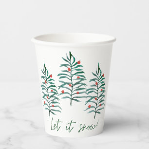 Gobelets En Papier Arbre de Noël - Laisse neiger