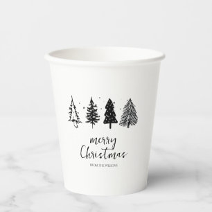 Gobelets En Papier Arbre de Noël minimaliste élégant