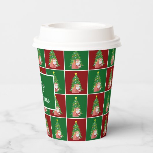 Gobelets En Papier Arbre de Noël | PÈRE NOËL | personnalisable (Verso)