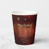 Gobelets En Papier Arbre de Noël Rouge moderne (Verso)