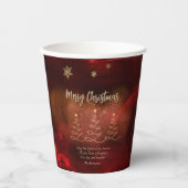 Gobelets En Papier Arbre de Noël Rouge moderne (Recto)