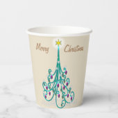 Gobelets En Papier Arbre de Noël tourbillonnant (Verso)