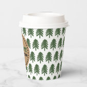 Gobelets En Papier Arbre de Noël vert et blanc moderne (Verso)