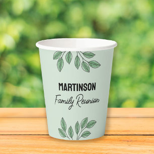 Gobelets En Papier Arbre d'été de la réunion familiale moderne