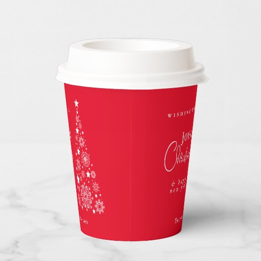 Gobelets En Papier Arbre rouge de Noël (Droite)