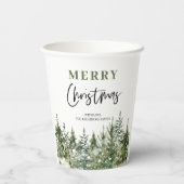 Gobelets En Papier Arbre vert de Noël | Joyeux Noël (Verso)