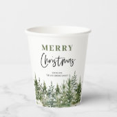 Gobelets En Papier Arbre vert de Noël | Joyeux Noël (Recto)