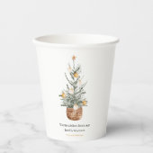 Gobelets En Papier Arbre vert de Noël | Joyeux Noël (Recto)