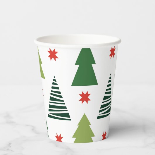 Gobelets En Papier Arbres de Noël (Verso)