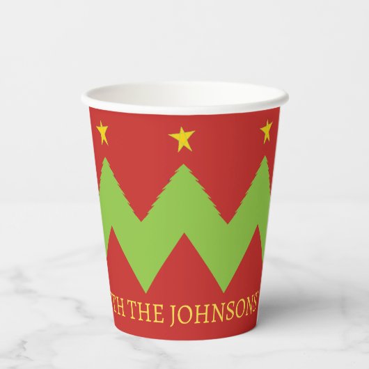 Gobelets En Papier Arbres de Noël (Verso)