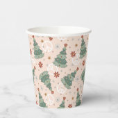 Gobelets En Papier Arbres de Noël et signes de paix Motif (Gauche)