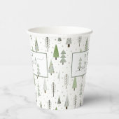 Gobelets En Papier Arbres de Noël modernes Script MERRY NOËL (Droite)