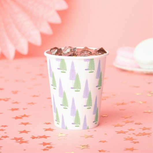 Gobelets En Papier Arbres de Noël Pastel (Insitu)