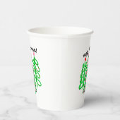 Gobelets En Papier Arbres de Noël rose vert (Droite)