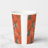 Gobelets En Papier Arbres de Noël & tigres motif personnalisé arrière (Droite)