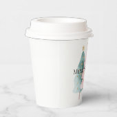 Gobelets En Papier Arbres de Noël verts roses étoiles d'or (Droite)