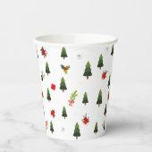 Gobelets En Papier Arbres et vaches de Noël (Gauche)