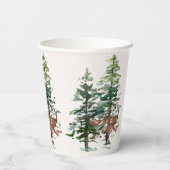 Gobelets En Papier Arbres forestiers d'hiver (Verso)
