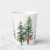 Gobelets En Papier Arbres forestiers d'hiver (Gauche)