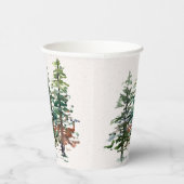 Gobelets En Papier Arbres forestiers d'hiver (Droite)